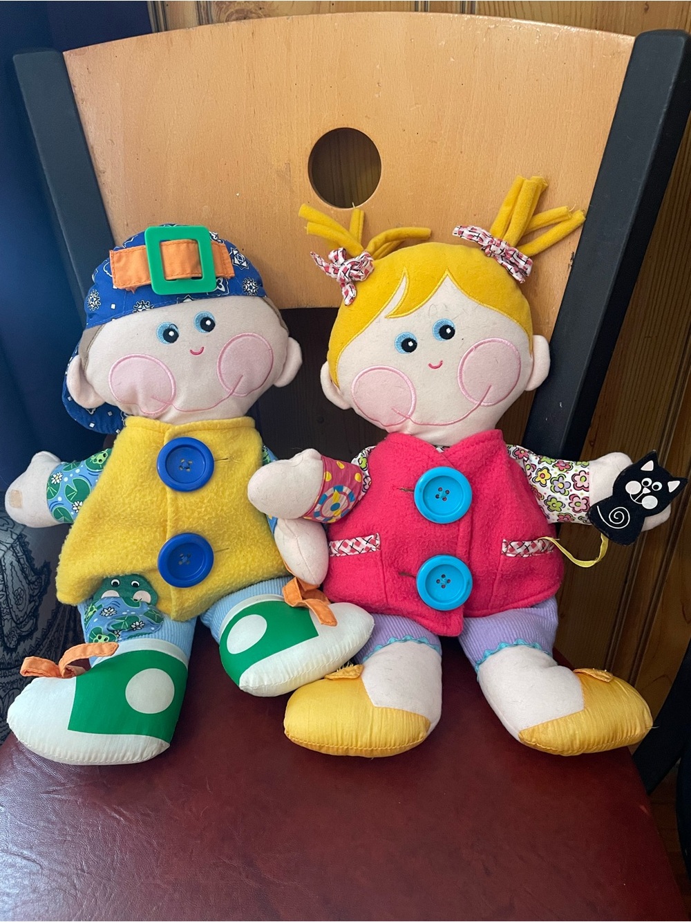 Playskool Plush Learning Dolls Dapper Dan Dressy Bessy Set Interactive Soft Toys